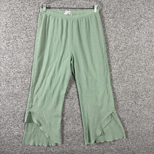 Soft Surroundings Women's Size Medium Green Straight Leg Cropped Pant